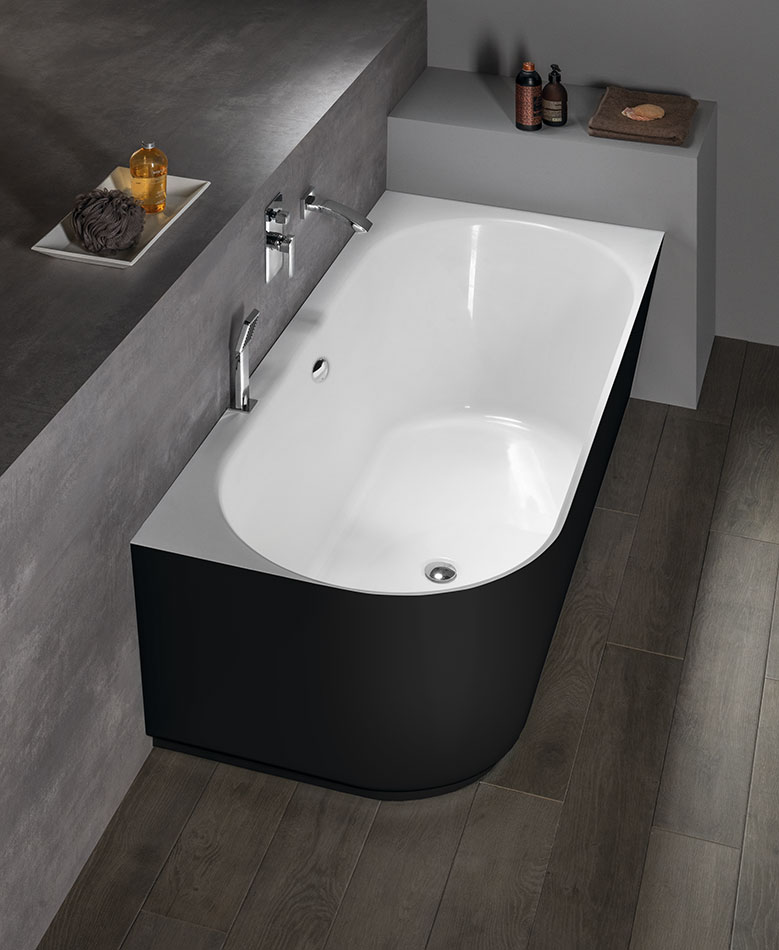 Polysan SUSSI L 160x70 volně stojící vana, černá - 80219L