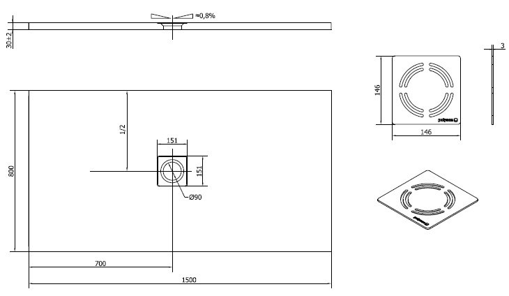 Polysan FLEXIA 150x80 bílá mat- 72901MAT