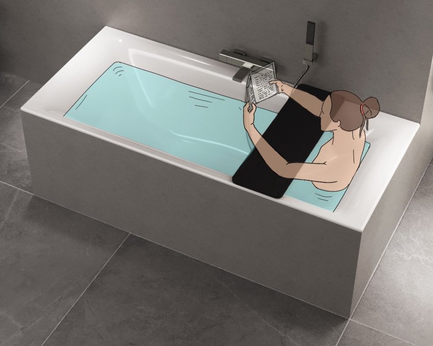 UNIVERSAL sedák na vanu, 80x25 cm, černá