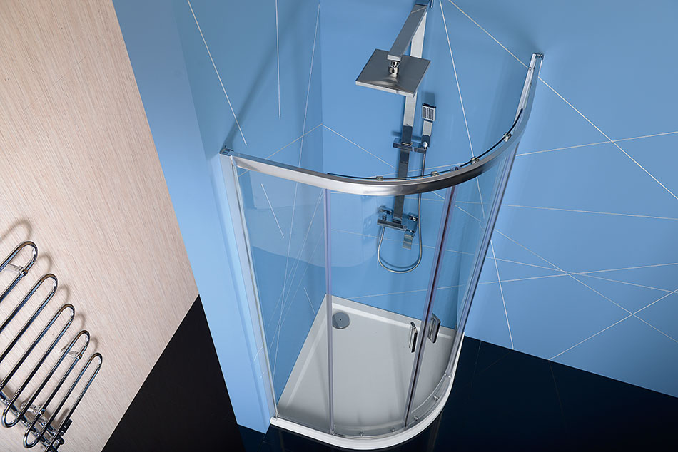 Polysan EASY LINE 1100x800, čtvrtkruhová sprchová zástěna R55 - EL2415