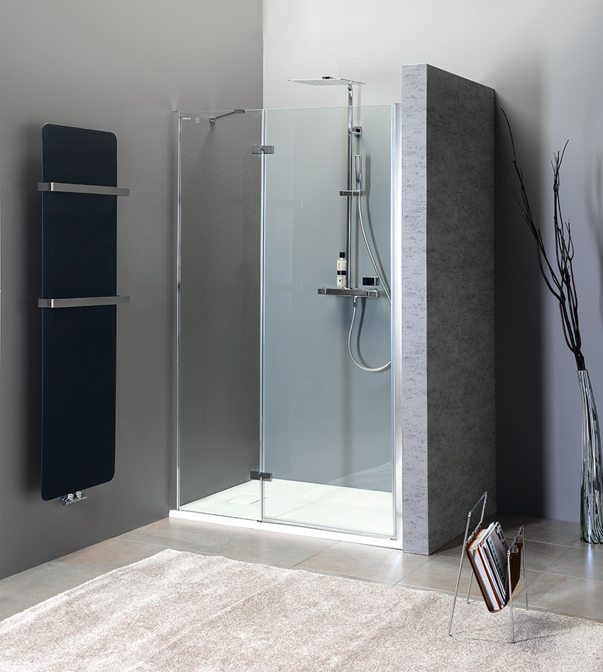 Polysan FORTIS LINE 900mm, dveře s pevnou stěnou, otočné, levé - FL1490L