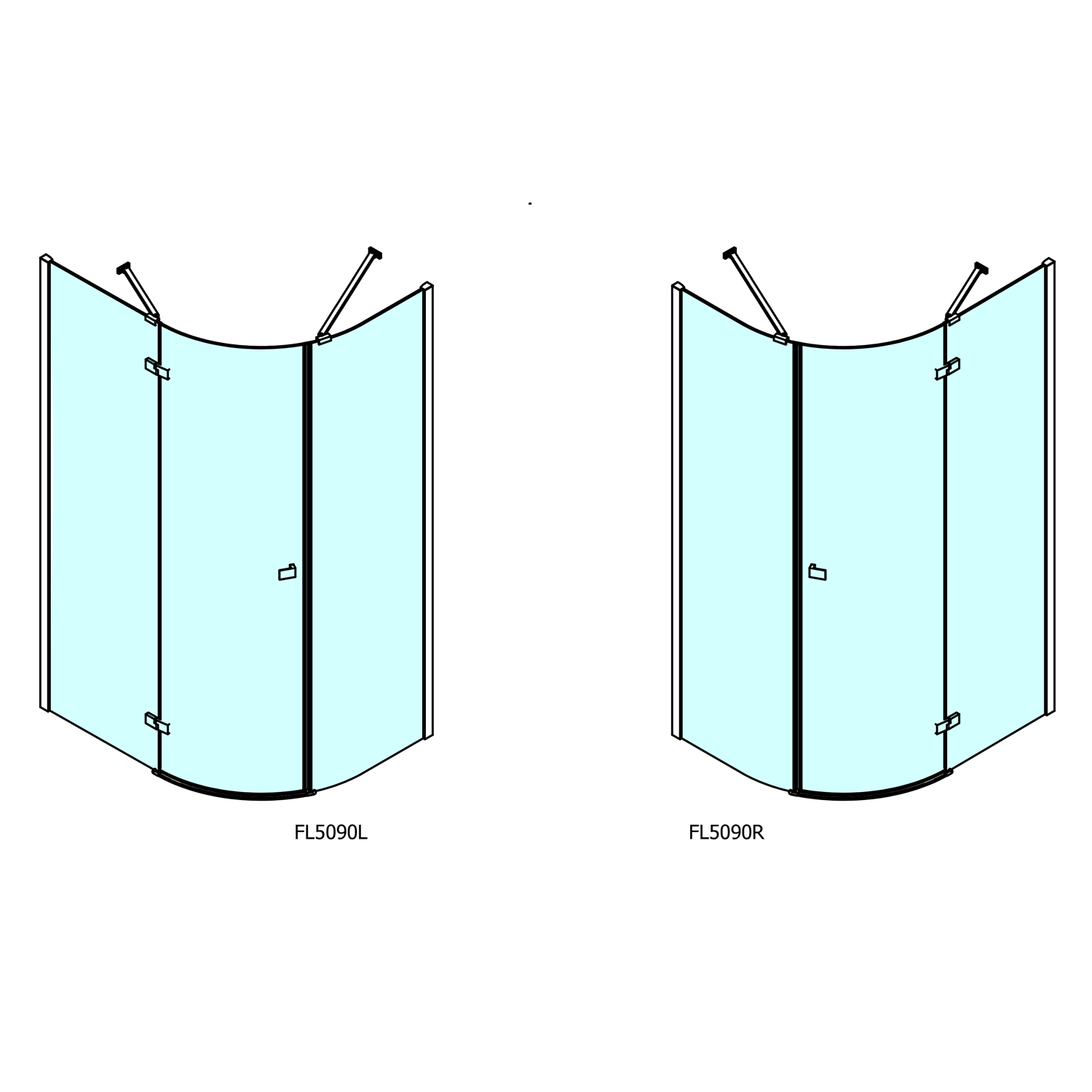 Polysan FORTIS LINE 1200mm, prodloužená čtvrtkruhová zástěna R550, levá - FL5290L