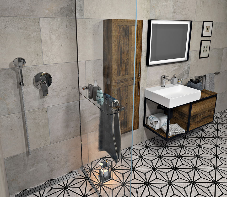 Polysan ARCHITEX LINE sada pro uchycení skla, podlaha-stěna-strop, max. š. 1200 mm, černý mat - AXL2812B