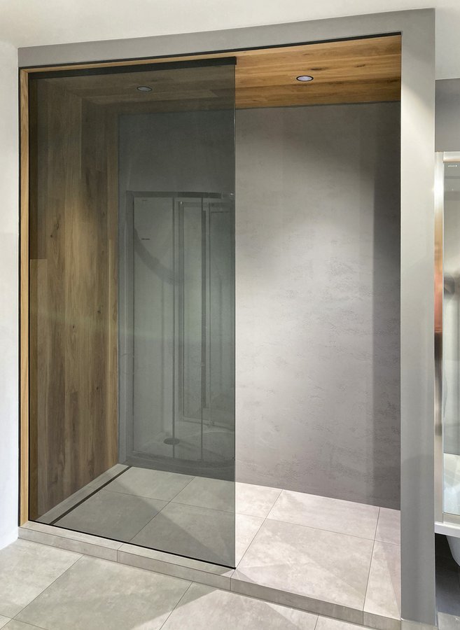 Polysan ARCHITEX LINE kalené sklo, L 700 - 999 mm, H 1800-2600 mm, šedé - ALS7010