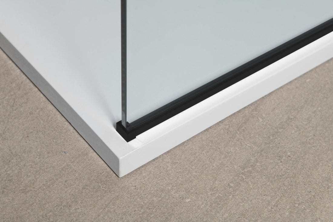 Polysan MODULAR SHOWER 1000 jednodílná pevná zástěna k instalaci na zeď, černá mat - MS1-100B