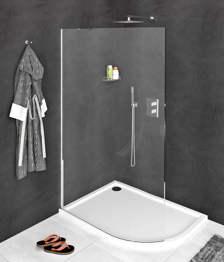 Polysan MODULAR SHOWER 1100 zaoblená pevná zástěna k instalaci na zeď R550- MS1-120-C