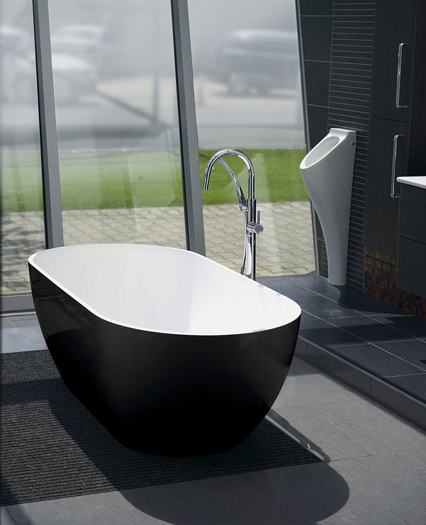 Polysan REDUTA 171x81x46 volně stojící vana, černá - 72973