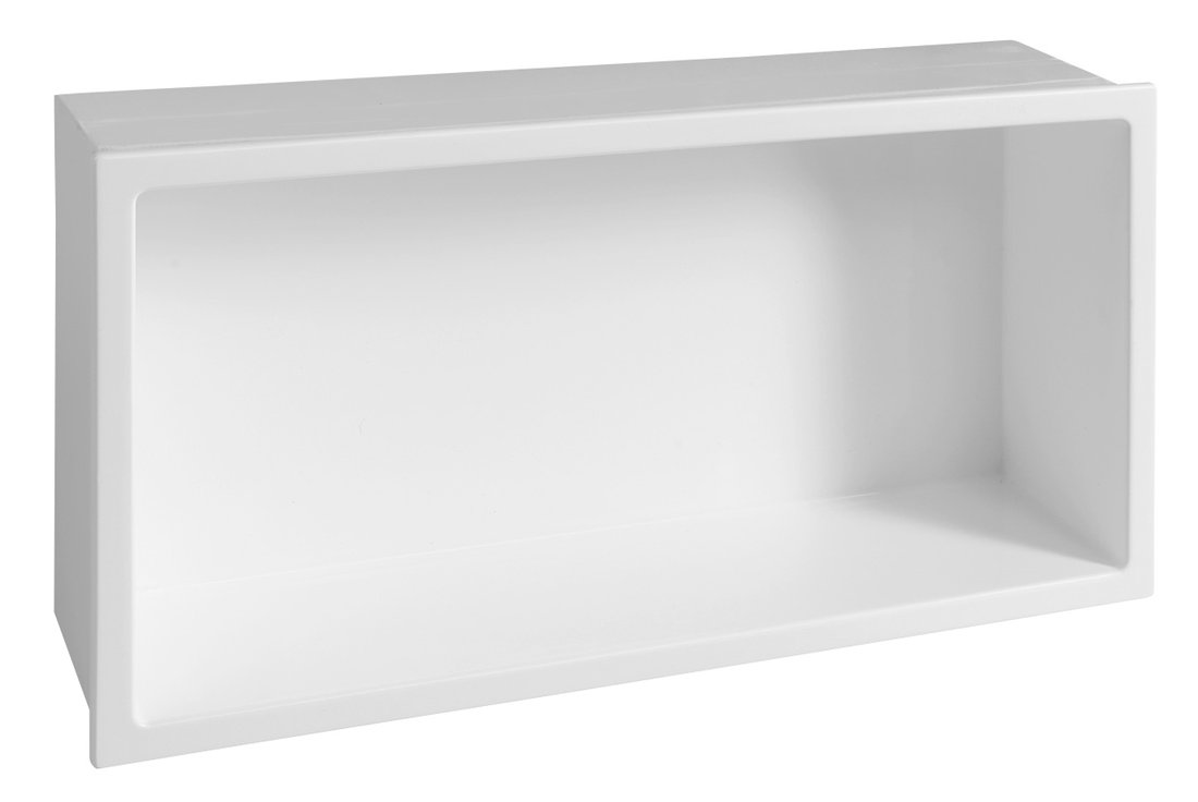 INSERTA zapuštěná police do obkladu, 810x270 mm, litý mramor, bílá