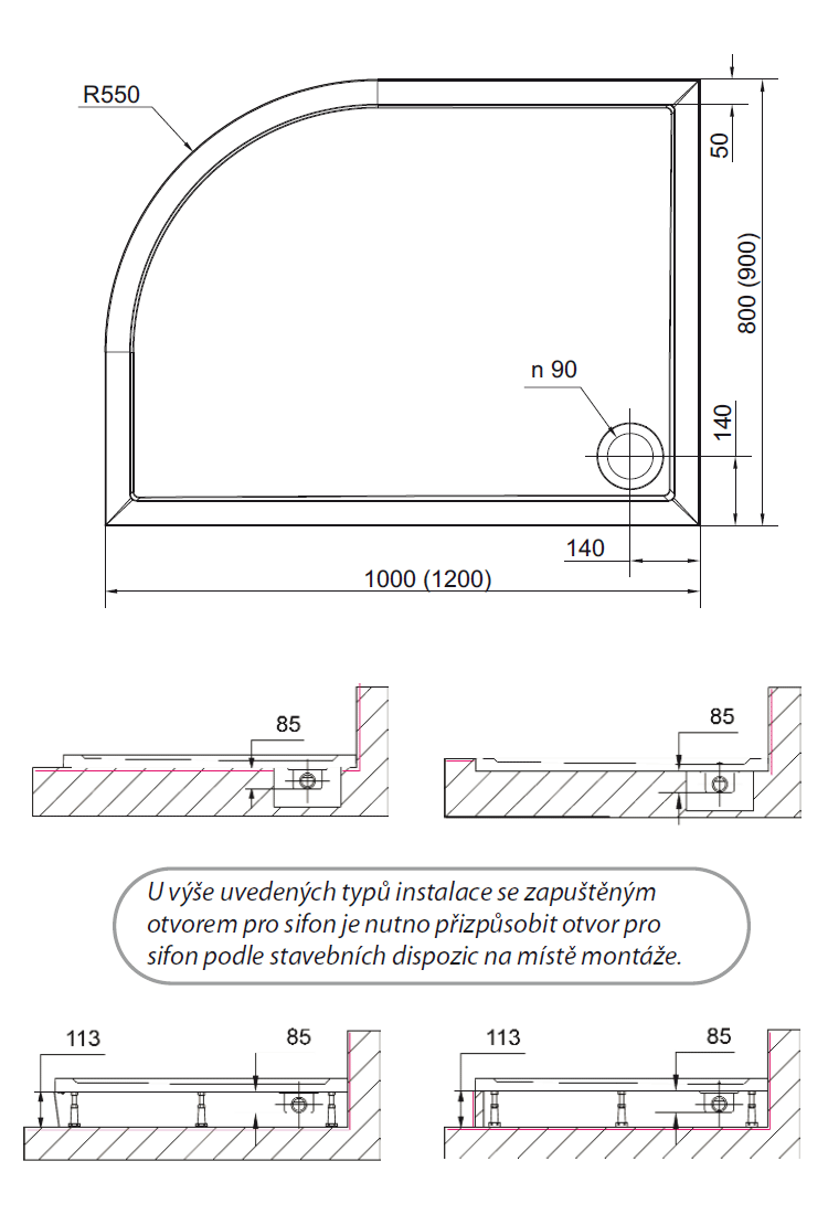 Polysan RENA R55 L 100x80x4cm - 75511