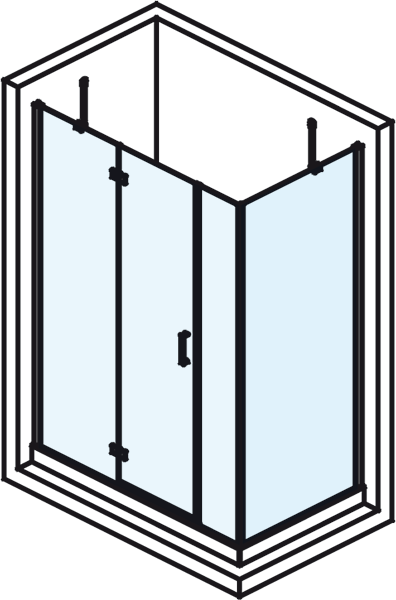 Polysan VITRA LINE 1600x800, obdélníková zástěna s pevným rohem, levá - BN7715L