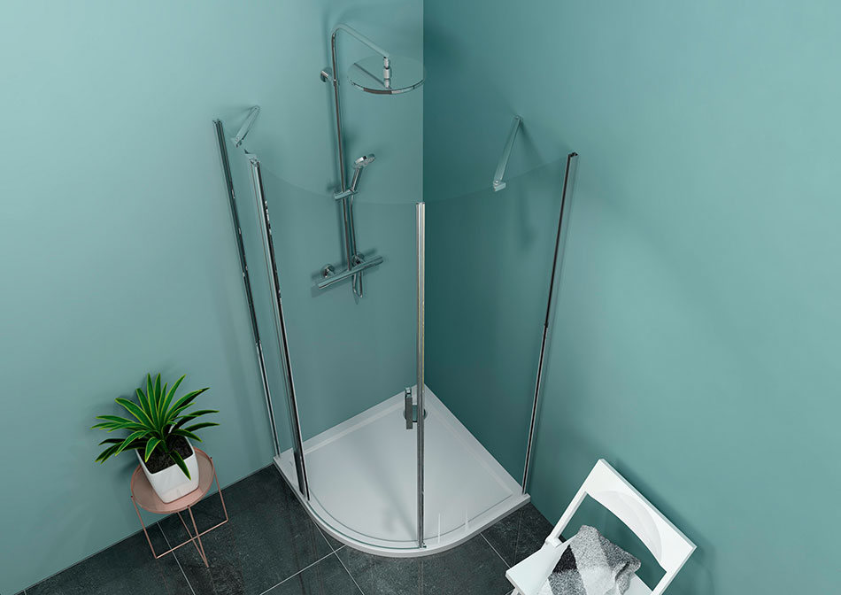 Polysan ZOOM LINE 900x900, čtvrtkruhová sprchová zástěna pravá - ZL2615R