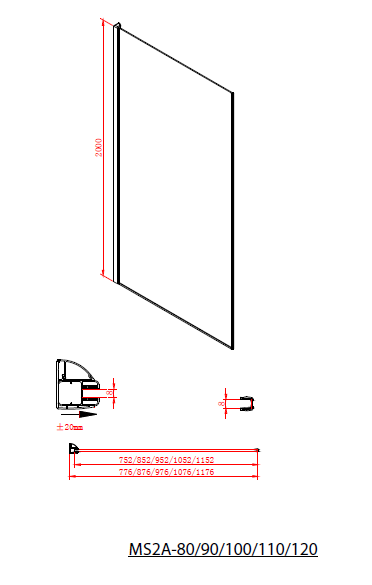 Polysan MODULAR SHOWER 900 stěna k instalaci na zeď - MS2A-90