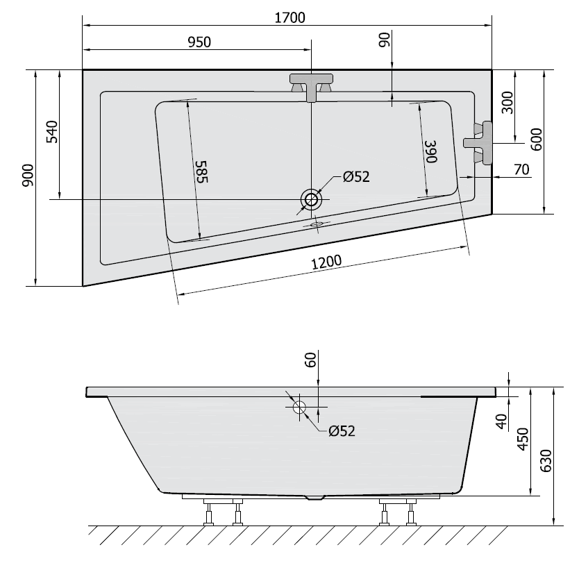 Polysan ANDRA L 170 x 90 cm - 81111