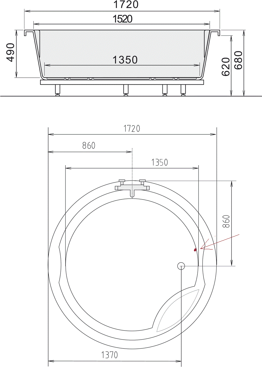 Polysan ROYAL ROUND 172x172 vana s konstrukcí - 73211