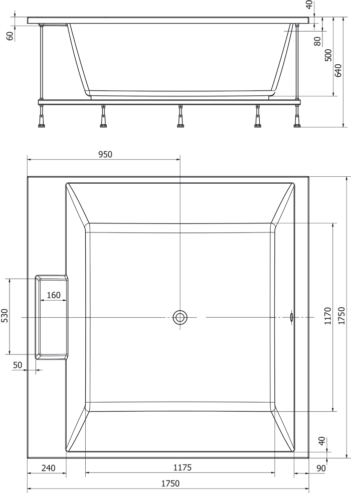Polysan CAME 175x175  vana s konstrukcí - 23611