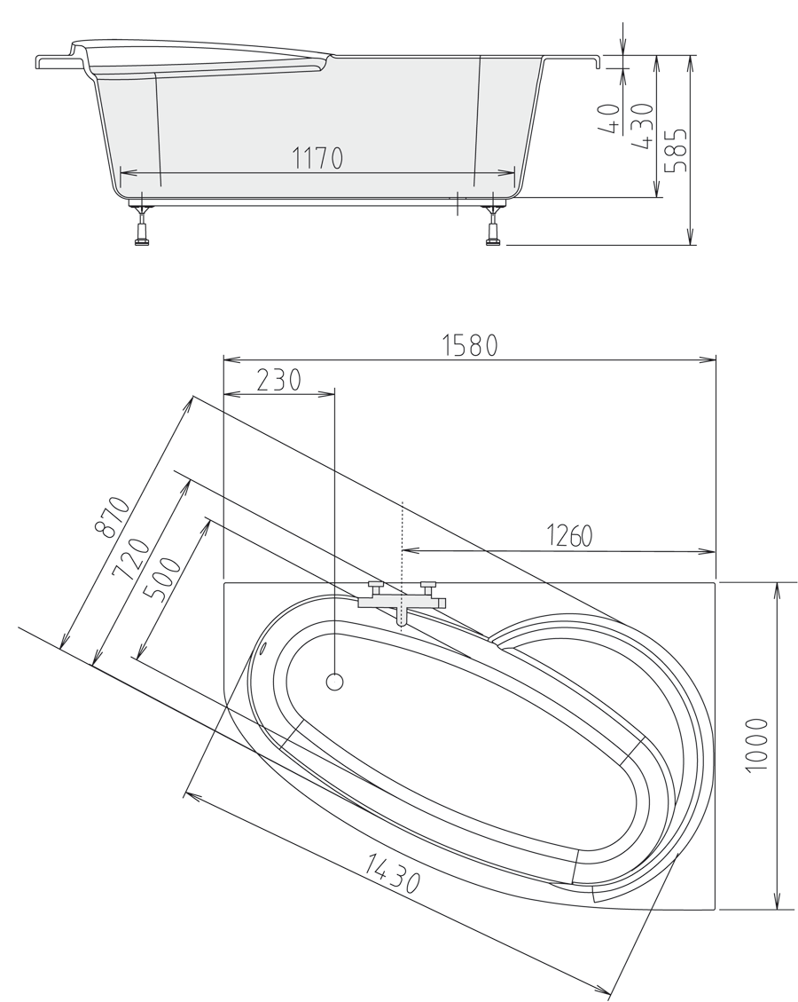 Polysan NAOS R 158 x 100 cm - 12011