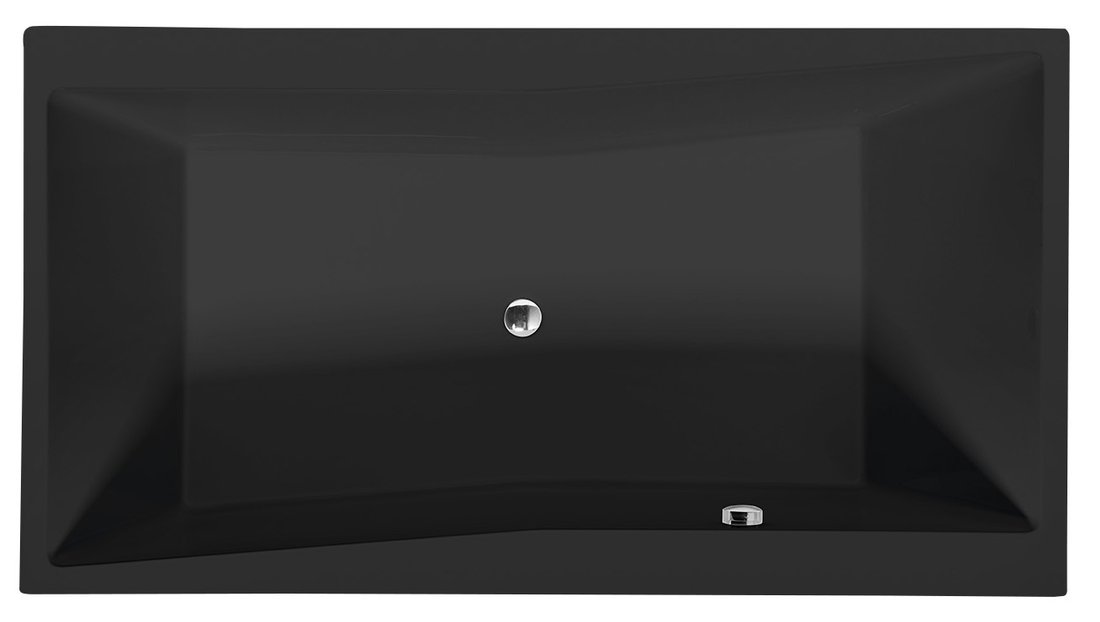 Polysan QUEST 180x100 vana, černá matná - 78511BM