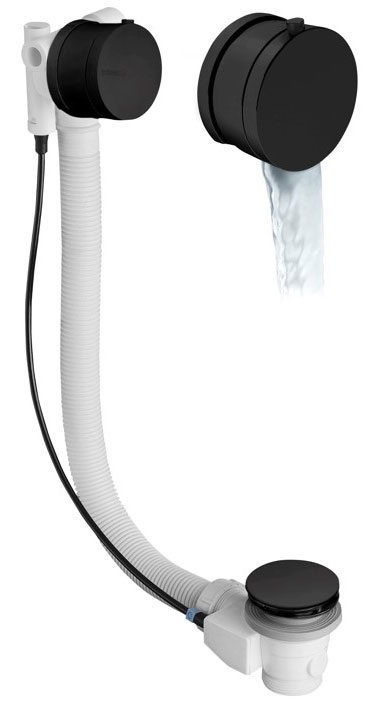 Vanová souprava s napouštěním, 775 mm, černá