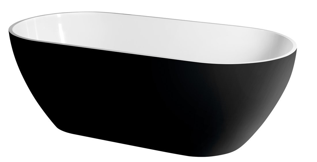 Polysan REDUTA 150x75x58 volně stojící vana, černá - 71974