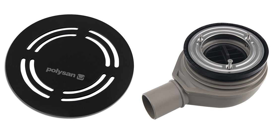 FLEXIA GEBERIT vaničkový sifon, průměr 90mm, DN40, kruhová krytka černá