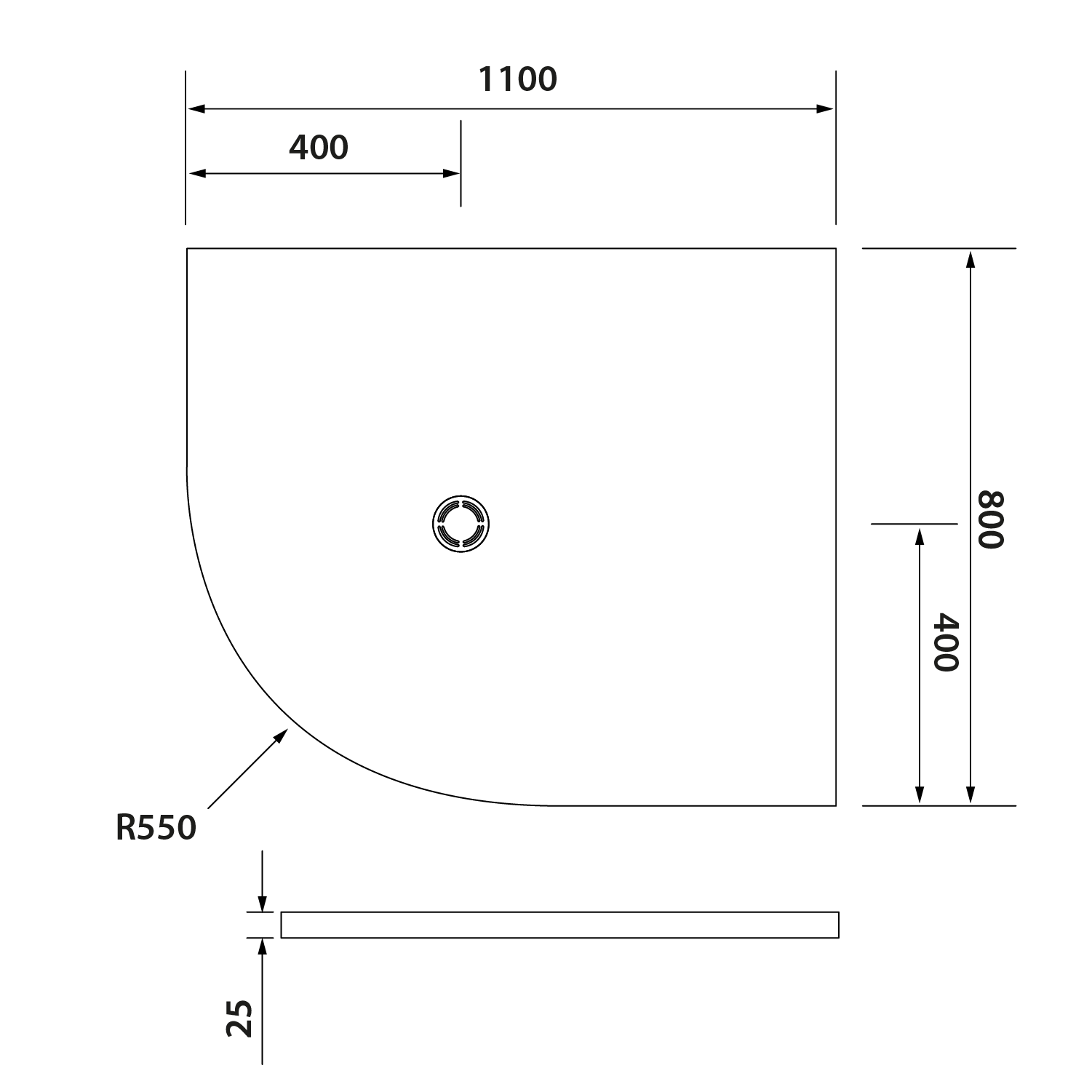 Polysan FLEXIA 110x80x2,5 cm, R550 pravá - 91271