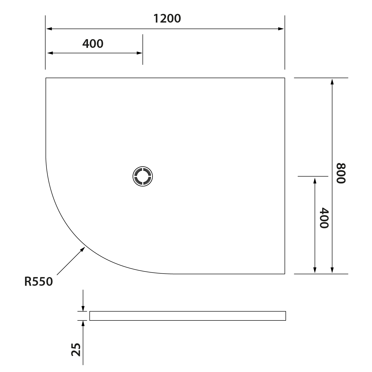 Polysan FLEXIA 120x80x2,5 cm, R550 pravá - 91291