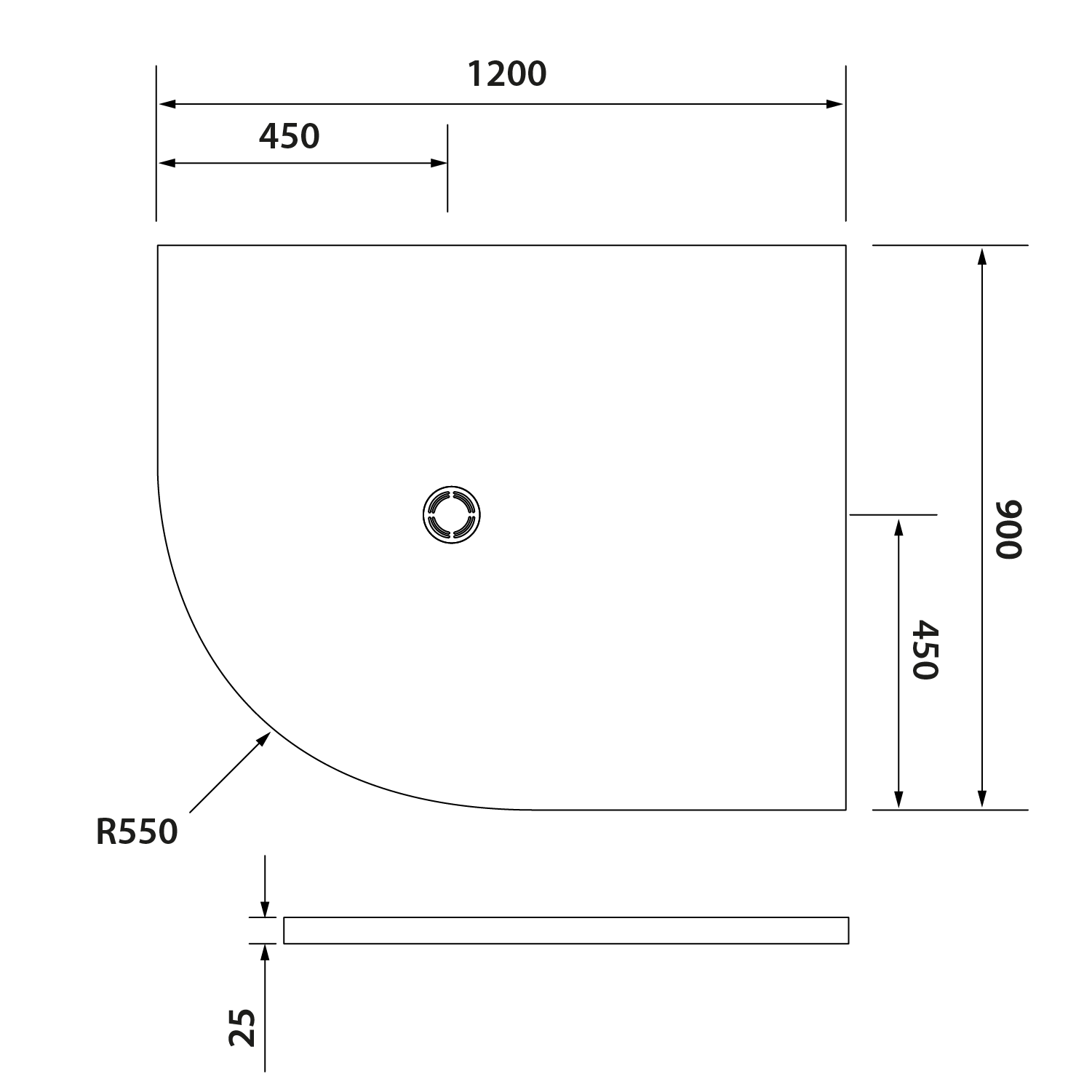 Polysan FLEXIA 120x90x2,5 cm, R550 pravá - 91391
