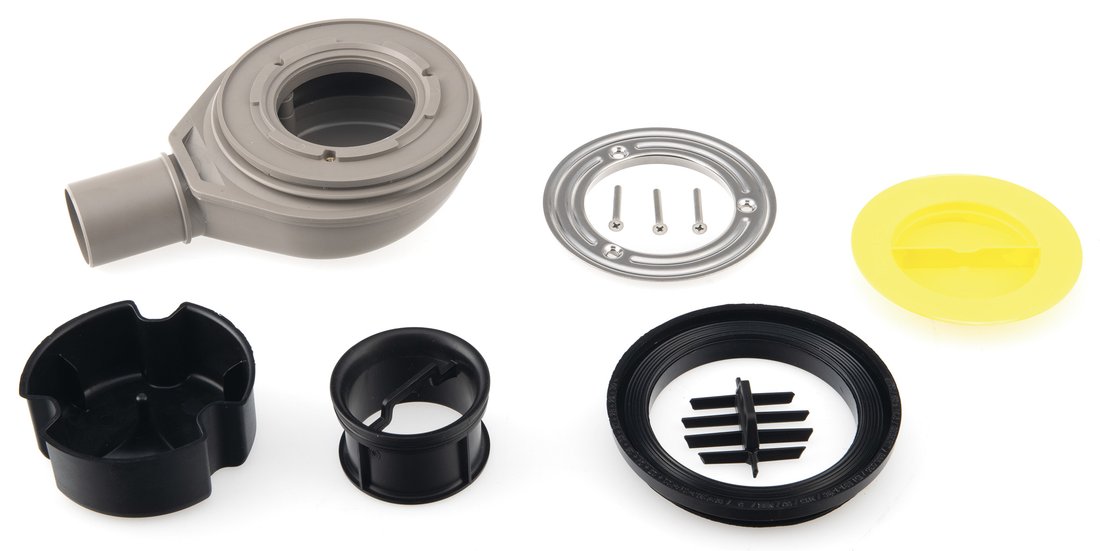 FLEXIA GEBERIT vaničkový sifon, průměr 90mm, DN40, kruhová krytka nerez