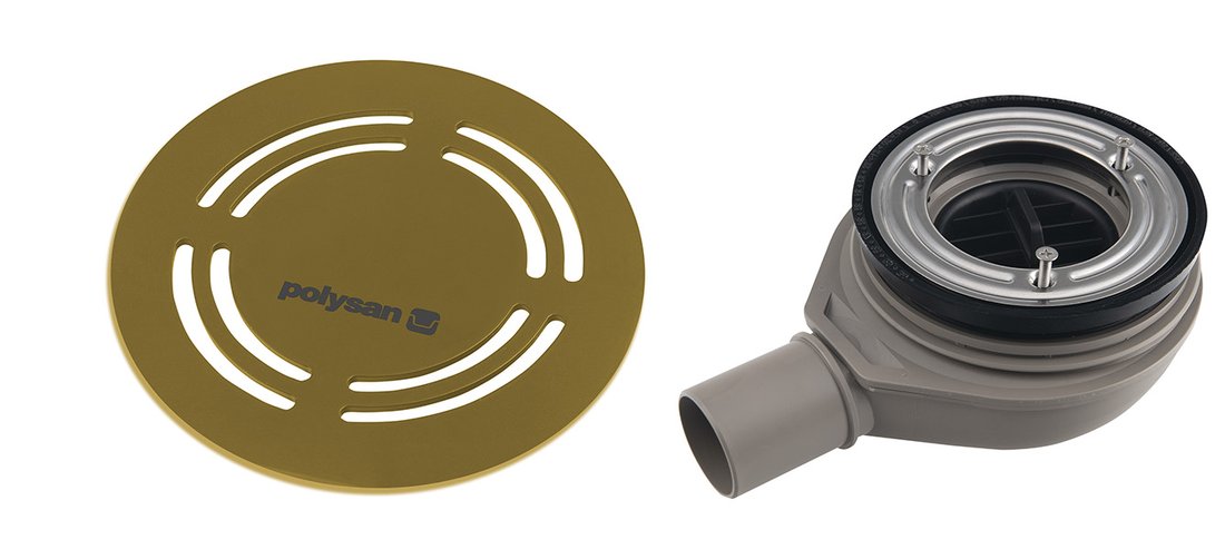 FLEXIA GEBERIT vaničkový sifon, průměr 90mm, DN40, kruhová krytka zlato mat
