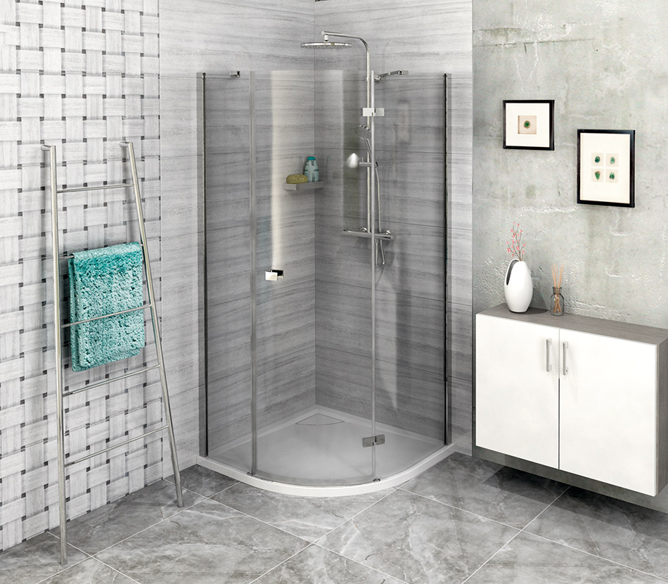 Polysan FORTIS LINE 900mm, čtvrtkruhová zástěna R550, levá - FL5590L