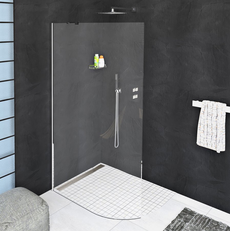 Polysan MODULAR SHOWER 900 zaoblená pevná zástěna k instalaci na zeď R550- MS1-100-C