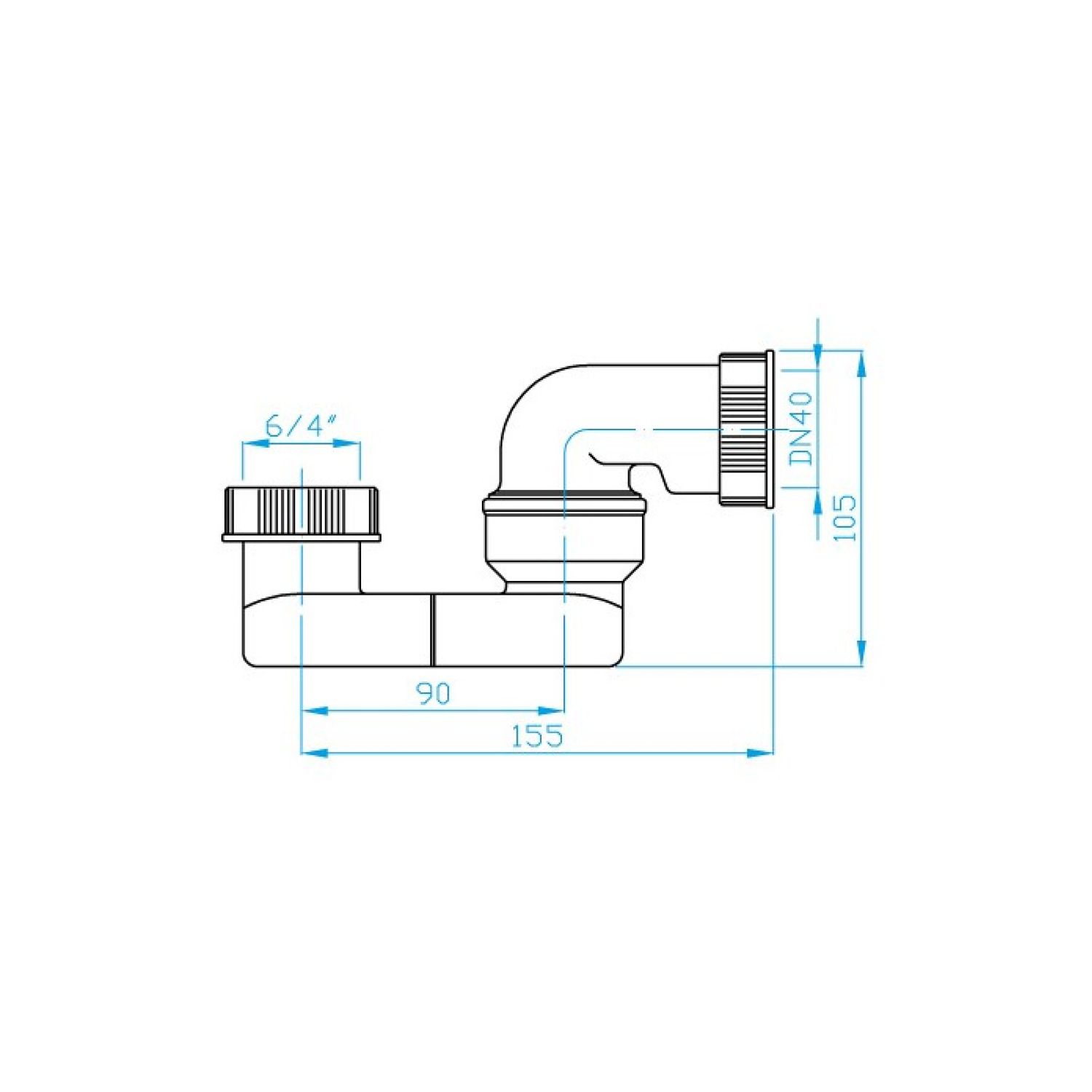 Sifon s převlečnou matkou 6/4"