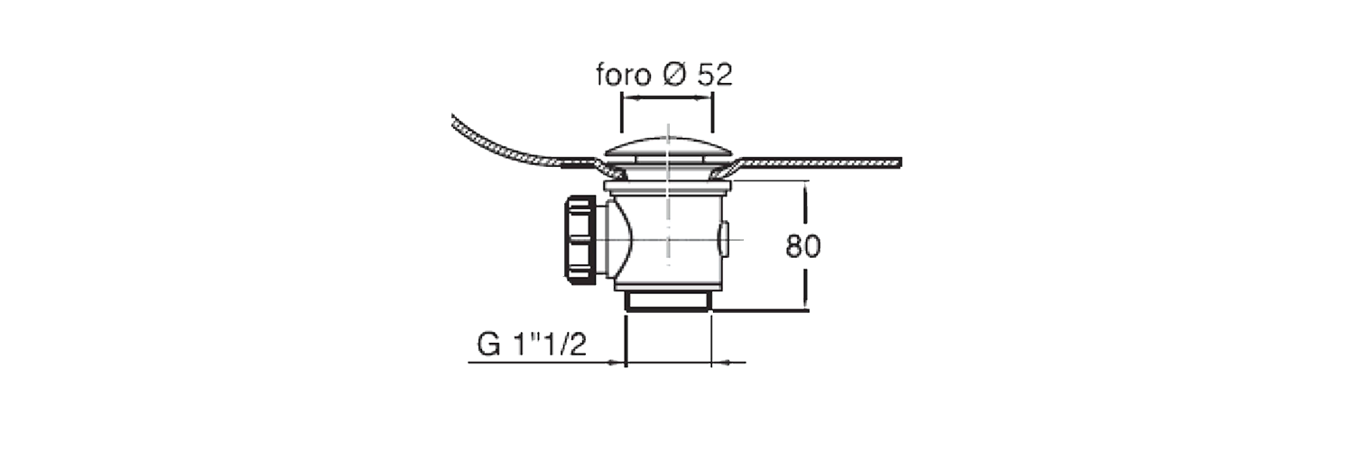 Vanová výpusť 1´1/2, Click Clack, pro vany bez přepadu, bílá - 71704W