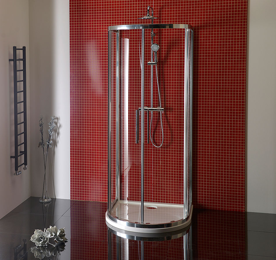 Polysan LUCIS LINE 900x900, půlkruhová sprchová zástěna - DL3615