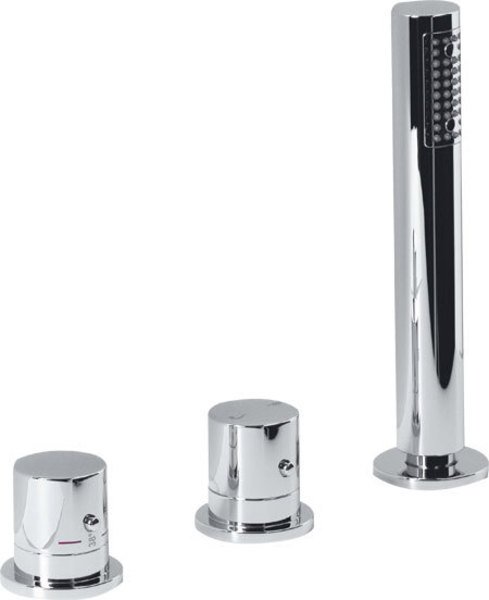 GO tříprvková termostatická baterie na okraj vany, chrom - TH102