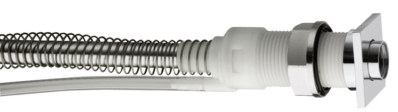 Průchodka hranatá plochá na sprchu, hadice FOLLOW ME, chrom - PD468