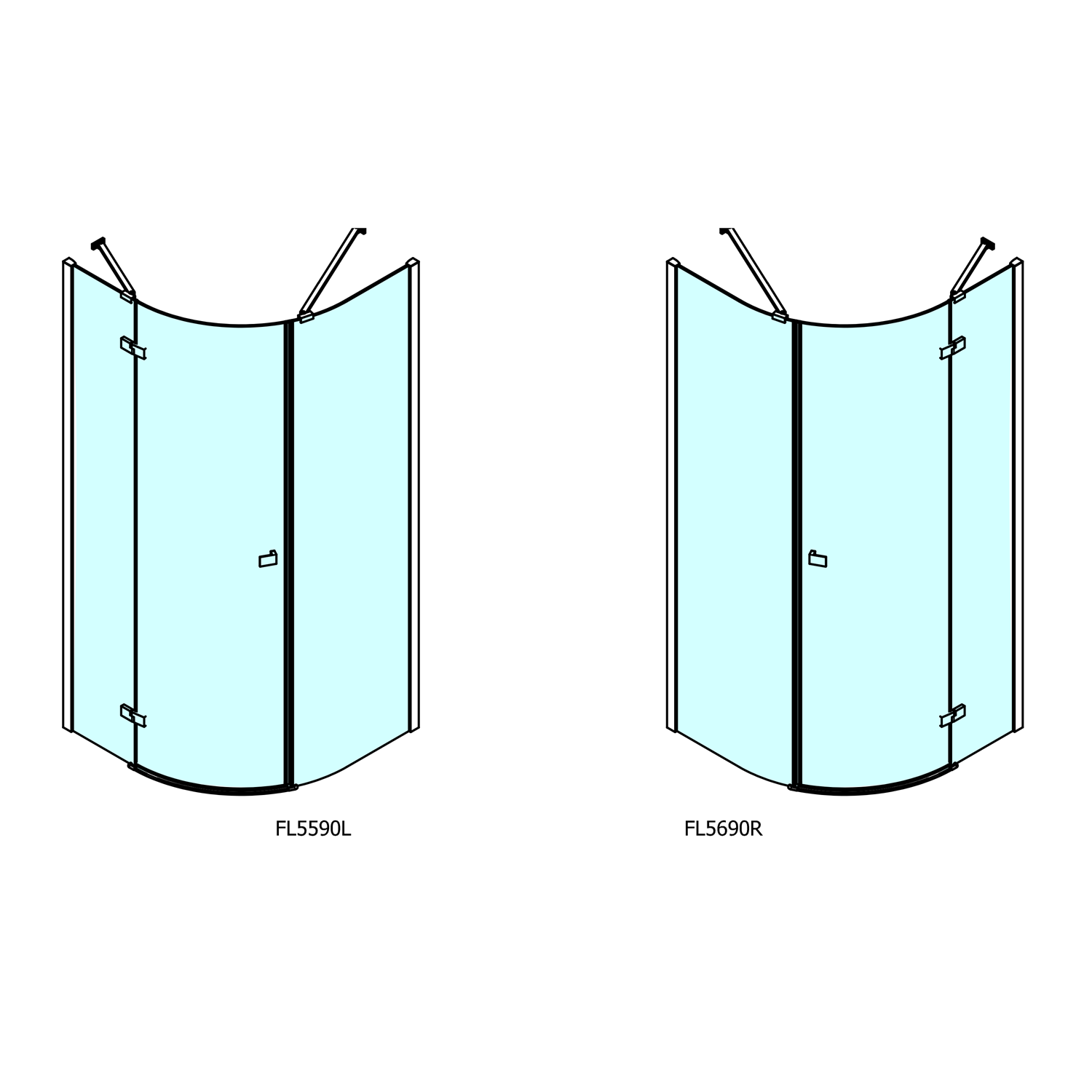 FORTIS LINE čtvrtkruhová sprchová zástěna 900x900x2000mm, levá, showroom - FL5590L