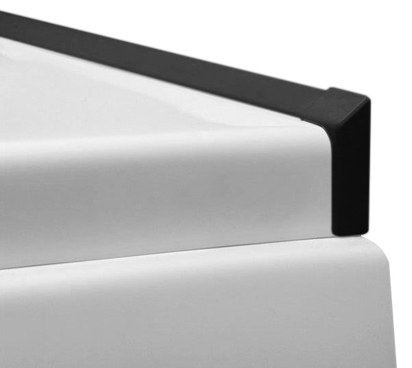 Vanová lišta Polysan 2x1950mm, 2xroh, 2xukončení, černá mat - 91020B