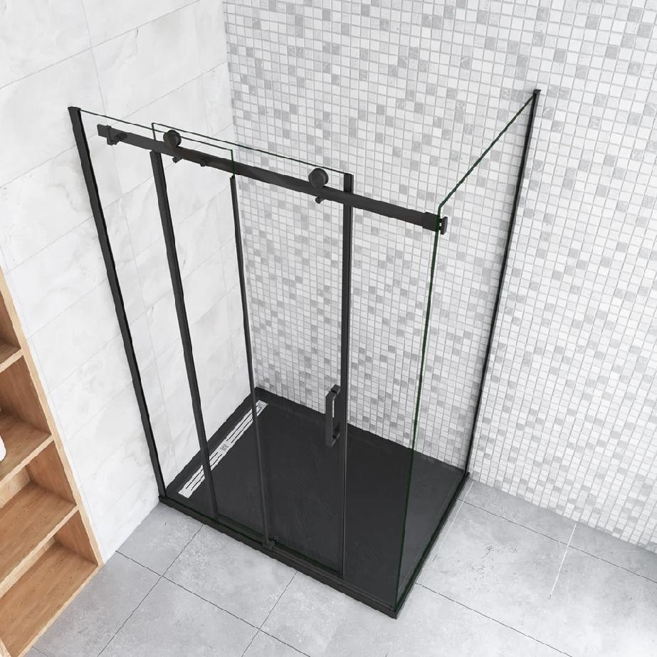 LUXURY BLACK sprchová zástěna 1200 x 800, černá mat, čiré sklo