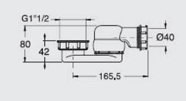 Odpadní sifon s převlečnou matkou 1´1/2, nízký - 71712