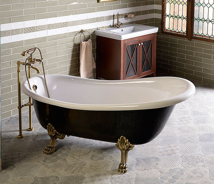 ANTEA připojení pro instalaci vanové baterie do podlahy (pár), bronz - 9846