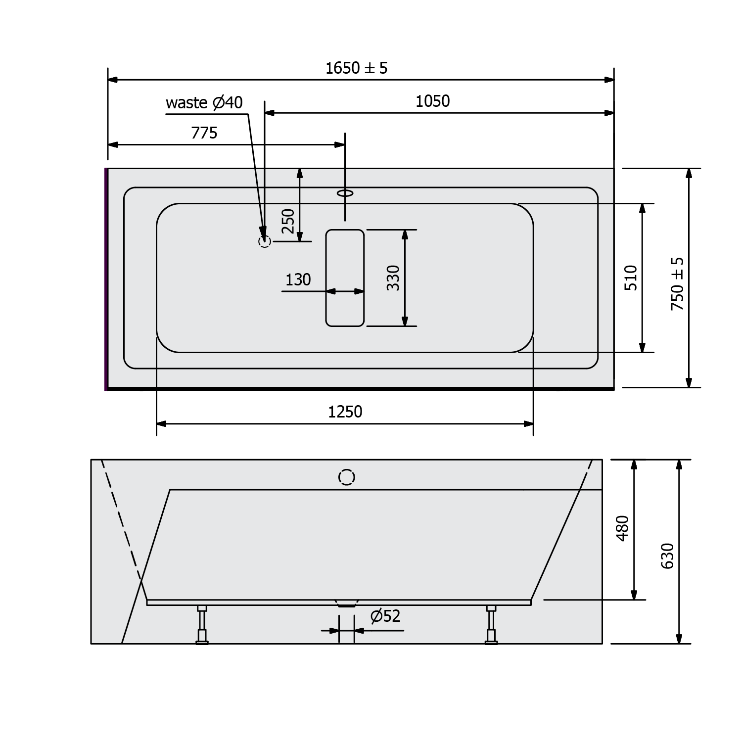 Polysan MARLENE R MONOLITH 165x75 vana - 72403MR