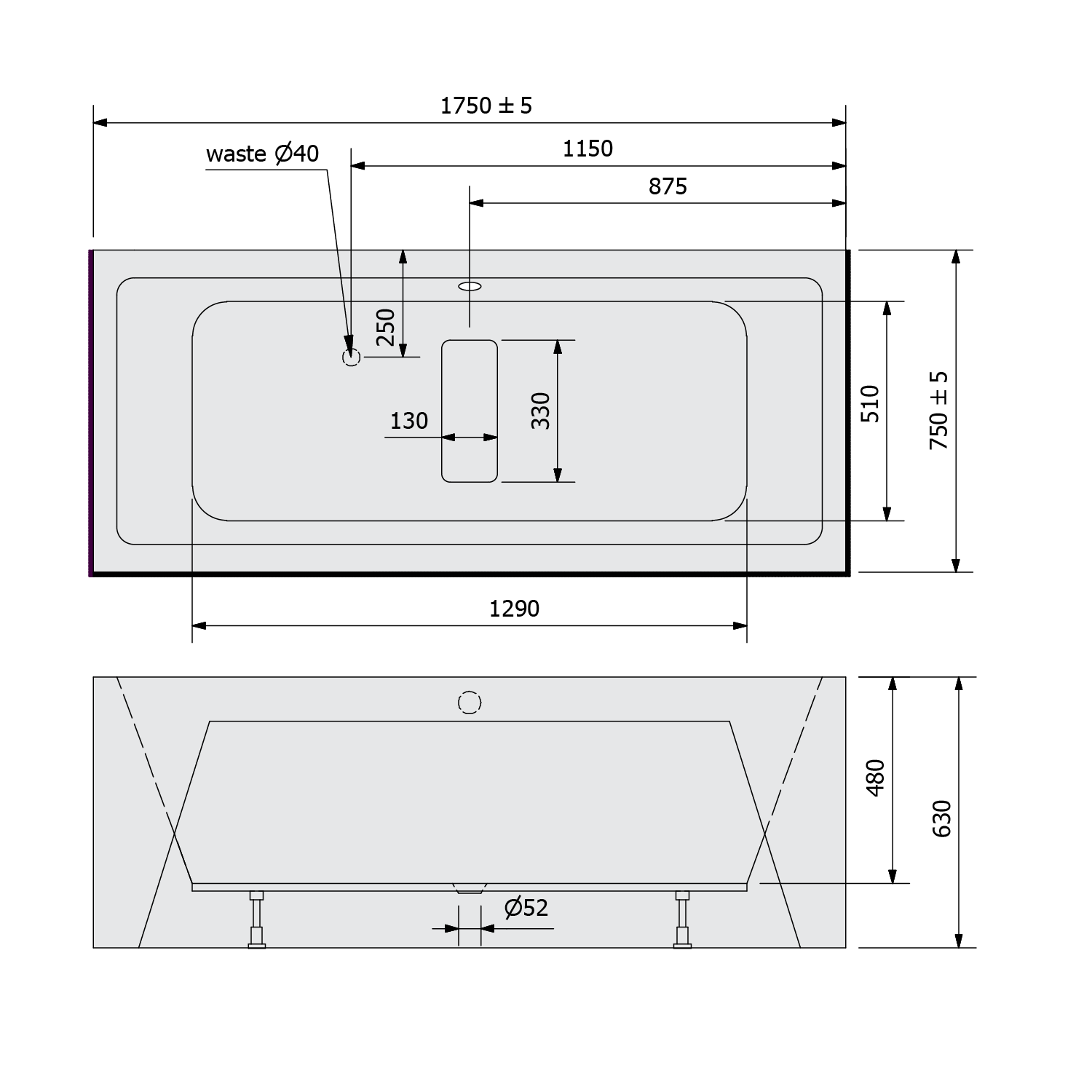 Polysan MARLENE D MONOLITH 175x75 vana - 72034MD