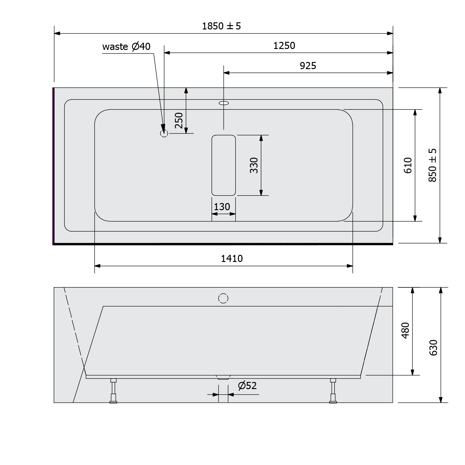 Polysan MARLENE R MONOLITH 185x85 vana - 71607MR