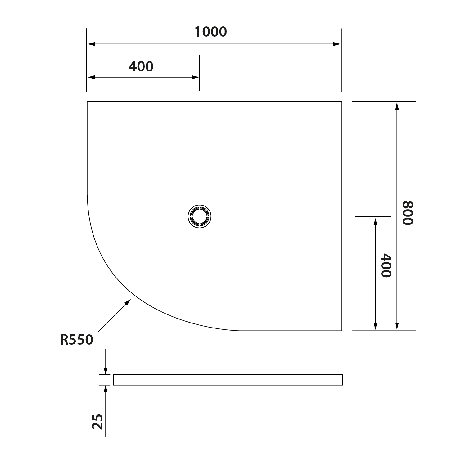 Polysan FLEXIA 100x80x2,5 cm, R550 pravá - 91251