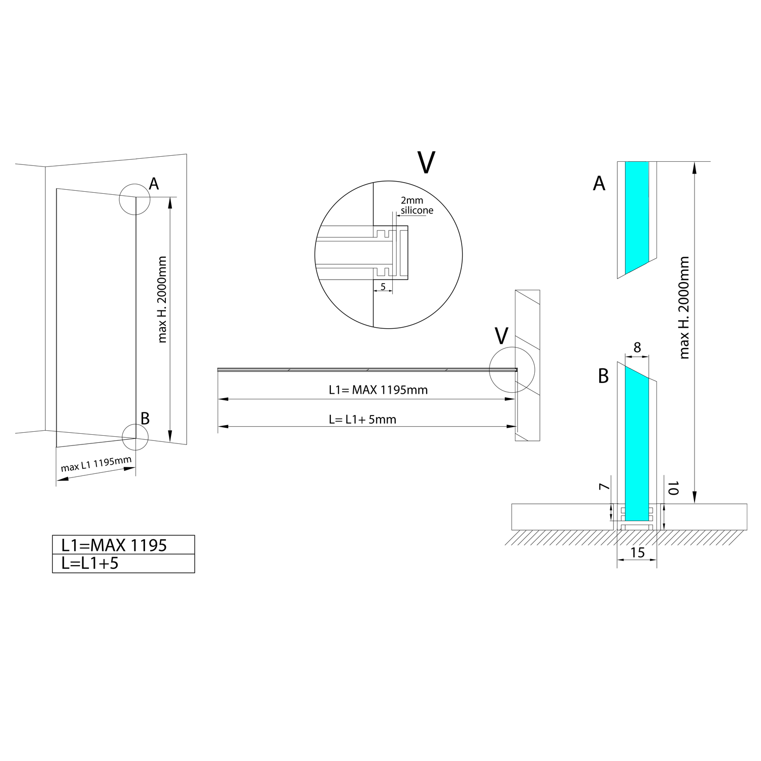 Polysan ARCHITEX LINE kalené čiré sklo, 805x1997x8mm - AL2218