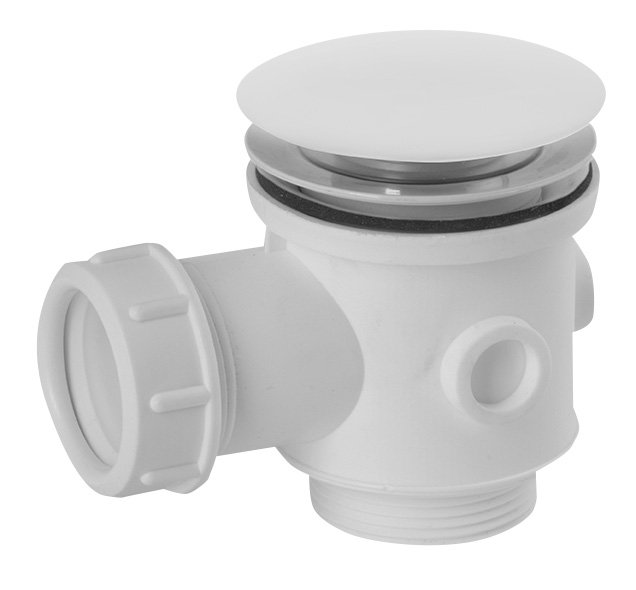 Vanová výpusť 1´1/2, Click Clack, pro vany bez přepadu, bílá - 71704W