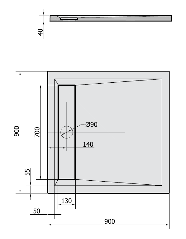 Polysan ARENA 90x90x4cm - 71601