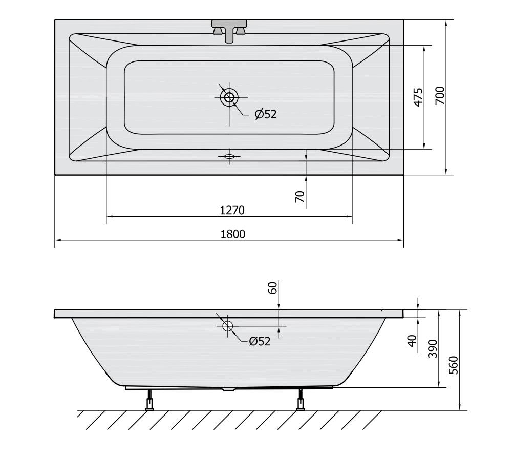 Polysan KRYSTA 180x70 vana - 72906