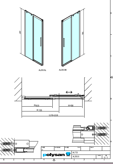 Polysan ALTIS LINE 1200, posuvné dveře do niky - AL3015C
